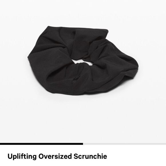 BUNDLE LULULEMON Uplifting Oversized Scrunchie Black and Blister Check White NWT - Picture 3 of 5